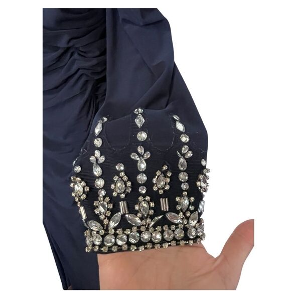 Mac Duggal Navy Long Sleeve Dress - Picture 8 of 12